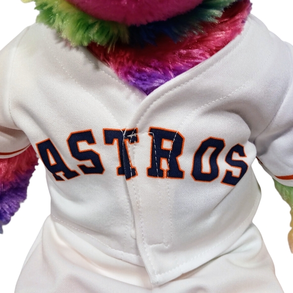 BUILD-A-BEAR RAINBOW SLOTH PLUSH W/HOUSTON ASTROS BASEBALL UNIFORM 18" BABW - Picture 4 of 15